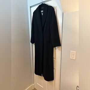Marvin Richards Black Lambswool Long Coat Women’s Size 12 Classic Tailored